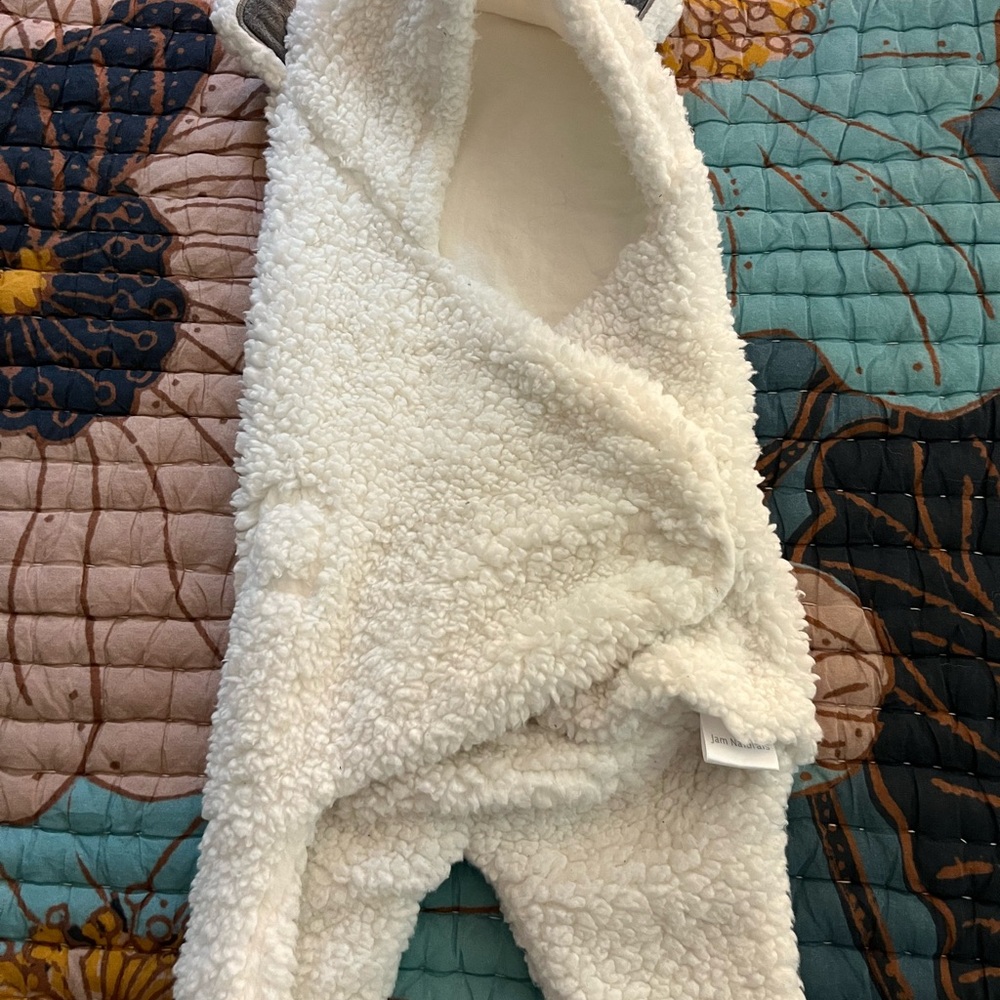Cozy White Sherpa Baby Wrap